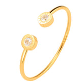 Adjustable Cuff Bracelet Gold Plating Charm CZ Roman Letter Wristband Jewelry