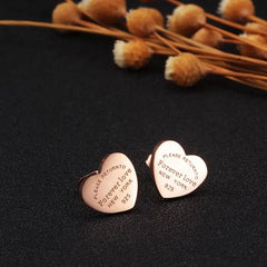 Love Heart Stud Earring Gold Plating Earrings Luxury Jewelry Party Wedding Fashion Stainless Steel Accessory - Guangzhou Mingshixuan Jewellery CO.,Ltd