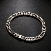 Trendy Stainless Steel Charm Silver Color Chain Bracelet Bangle Men Vintage Male Jewelry 21.5cm Length Wristbands Accessory Gift