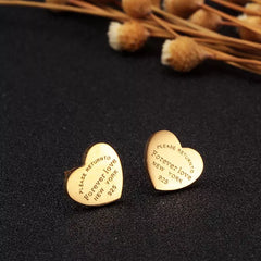 Love Heart Stud Earring Gold Plating Earrings Luxury Jewelry Party Wedding Fashion Stainless Steel Accessory - Guangzhou Mingshixuan Jewellery CO.,Ltd