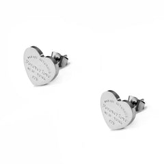 Love Heart Stud Earring Gold Plating Earrings Luxury Jewelry Party Wedding Fashion Stainless Steel Accessory - Guangzhou Mingshixuan Jewellery CO.,Ltd