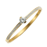 Crystal Bangle Bracelet Cubic Zirconia Gold Plating Wristband Jewelry