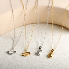 Moon and Saturn Friendship Necklaces Folklore Necklace Trendy Chain Jewelry Set Stainless Steel Metal Pendant - Guangzhou Mingshixuan Jewellery CO.,Ltd