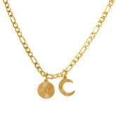 Sun Moon Charm Figaro Link Chain Necklaces - Guangzhou Mingshixuan Jewellery CO.,Ltd