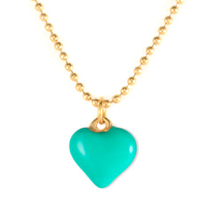 Colorful Enamel Heart Pendant Bead Chain Necklace - Guangzhou Mingshixuan Jewellery CO.,Ltd