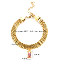 Colorful Rectangle Zircon Choker Necklace - Guangzhou Mingshixuan Jewellery CO.,Ltd