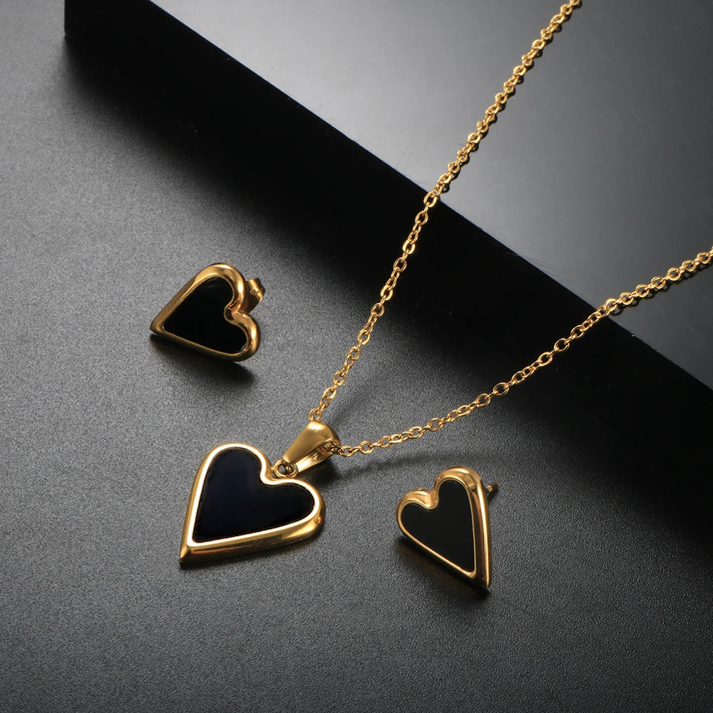 Love Heart Necklace Gold Chain Choker Necklace Shell Pendant Jewelry - Guangzhou Mingshixuan Jewellery CO.,Ltd