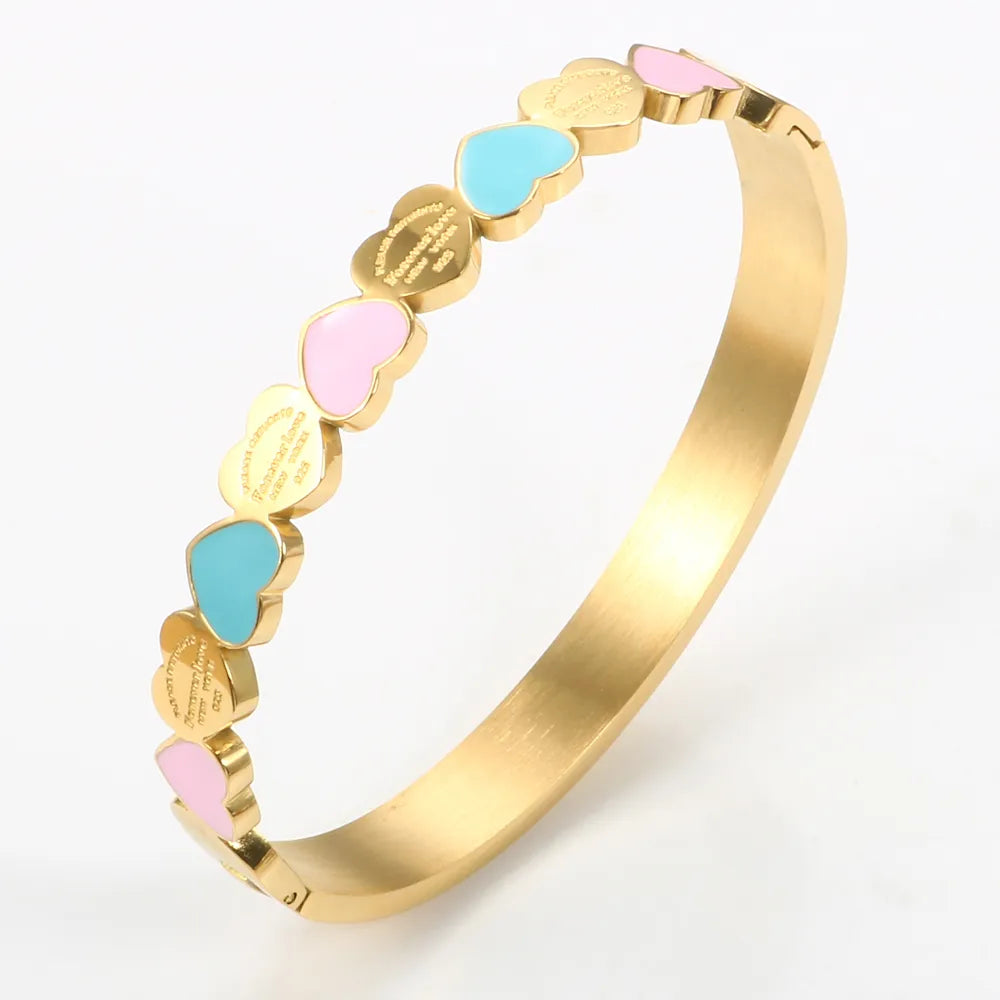 Forever Love Blue & Pink Enamel Bracelet Jewelry Gift - Guangzhou Mingshixuan Jewellery CO.,Ltd