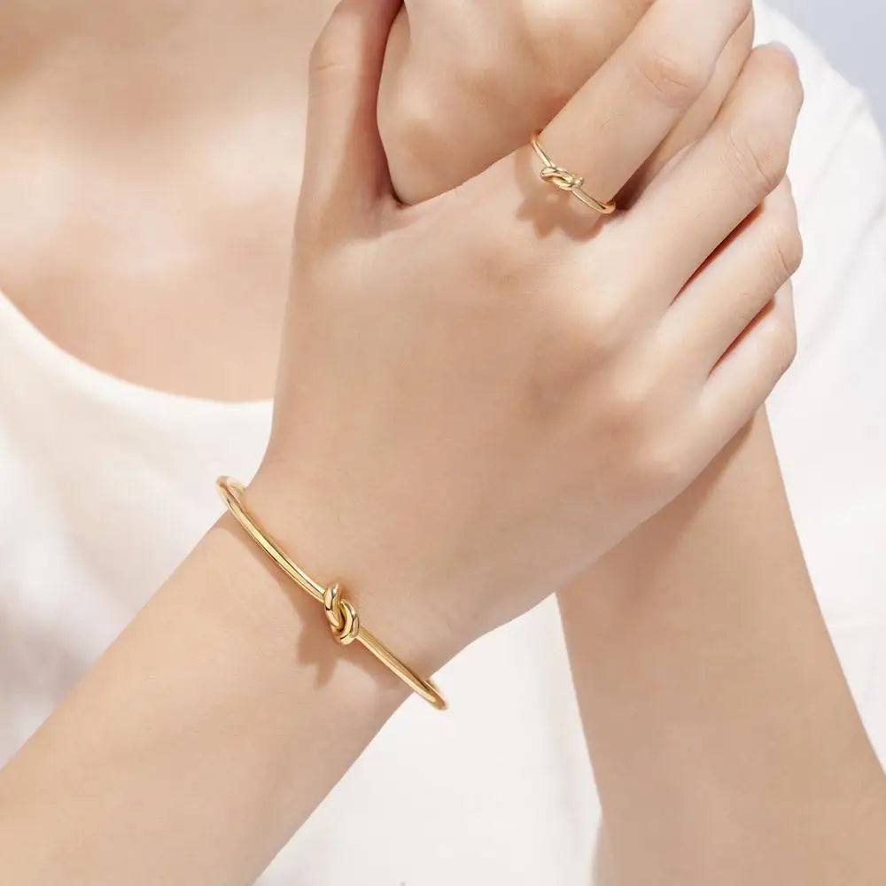 Luxury Circular Knot Bangles Cuff Bracelets Gold Color Jewelry - Guangzhou Mingshixuan Jewellery CO.,Ltd