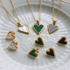 Love Heart Necklace Gold Chain Choker Necklace Shell Pendant Jewelry - Guangzhou Mingshixuan Jewellery CO.,Ltd