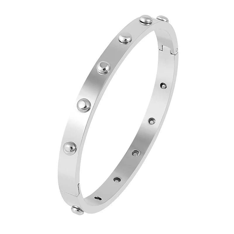 Cuff Bangles Round Charm Ball Bracelets Fashion Stainless Steel Jewelry Gifts - Guangzhou Mingshixuan Jewellery CO.,Ltd