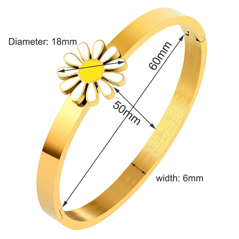 Luxury Bangles Sunflower Design Daisy Charm Bracelet - Guangzhou Mingshixuan Jewellery CO.,Ltd