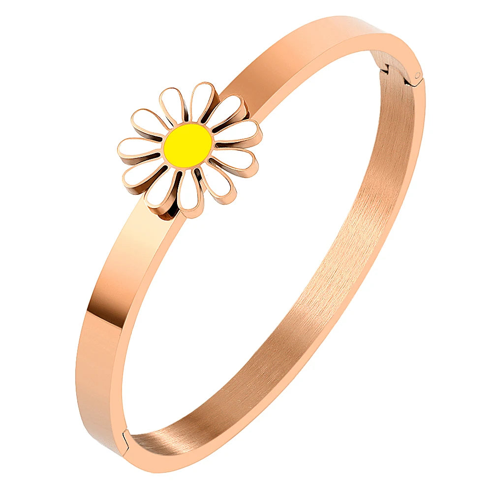 Luxury Bangles Sunflower Design Daisy Charm Bracelet - Guangzhou Mingshixuan Jewellery CO.,Ltd