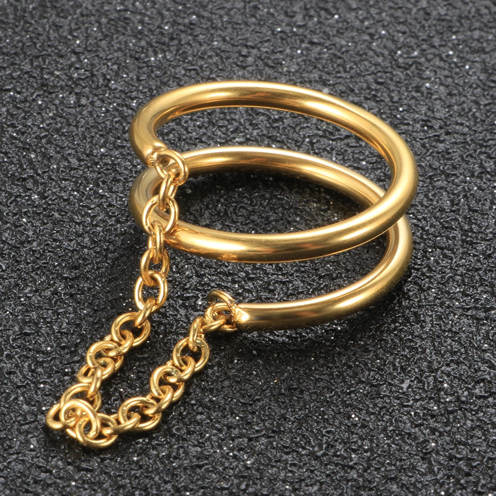 Wire Chain Ring Muli Layer Line Gold Rings Jewelry Gift - Guangzhou Mingshixuan Jewellery CO.,Ltd