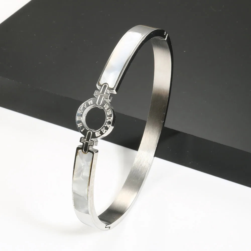 White Shell Roman Numeral Bangles & Bracelets Jewelry - Guangzhou Mingshixuan Jewellery CO.,Ltd