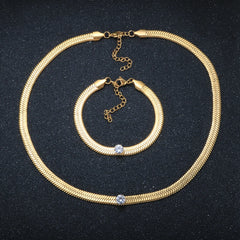 Cubic Zirconia Blade Chain Jewelry Crystal Bracelet Choker Necklace - Guangzhou Mingshixuan Jewellery CO.,Ltd