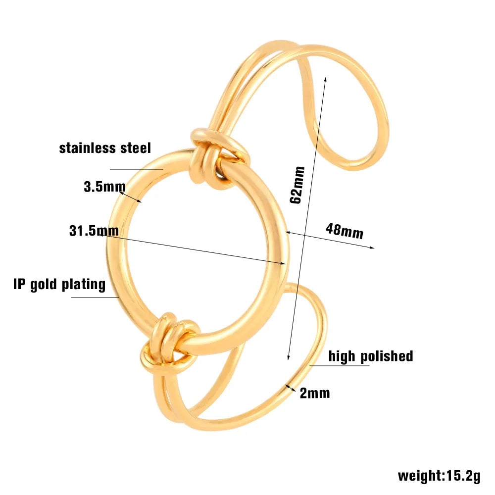 Gold Plating Bangle Round Wrist Band Luxury Jewellery - Guangzhou Mingshixuan Jewellery CO.,Ltd