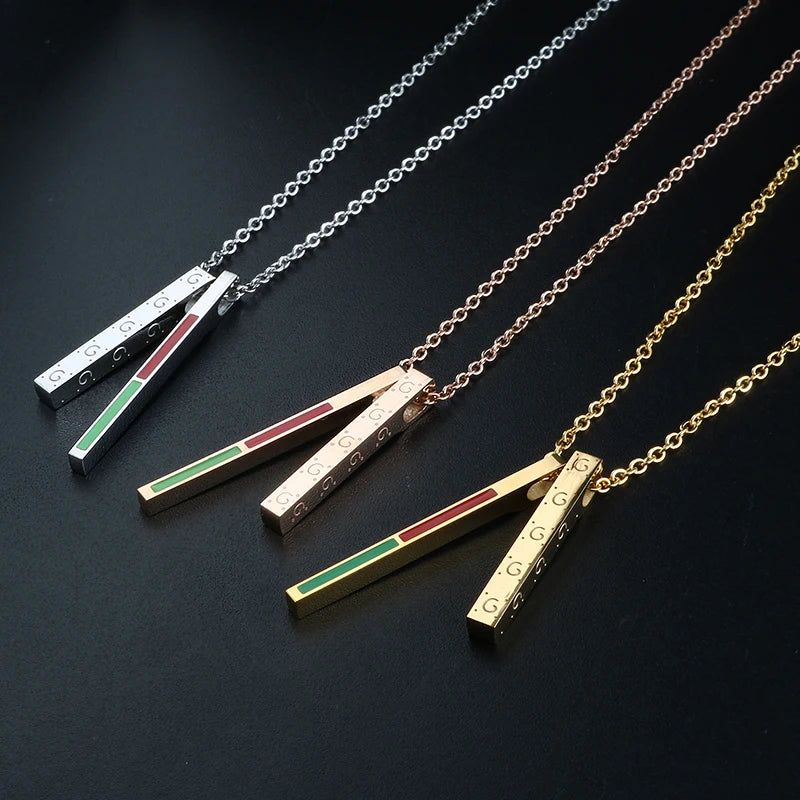 Pendant Necklace Gold Plating Stick Pendant Party Jewelry Gift - Guangzhou Mingshixuan Jewellery CO.,Ltd