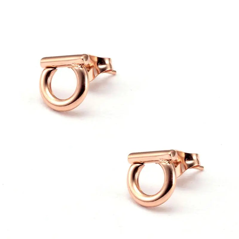 Stainless Steel Stud Earring Gold Plating Geometry Vintage D Earrings - Guangzhou Mingshixuan Jewellery CO.,Ltd