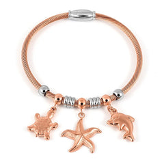 Cute Tortoise Starfish Dolphin Charm Bracelets Bangles