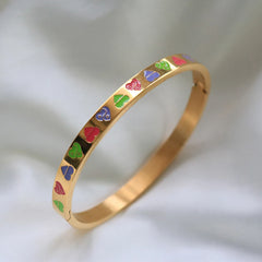 Multi Color Oil Dripping Bracelet Bangle Love Ring Heart Jewelry - Guangzhou Mingshixuan Jewellery CO.,Ltd