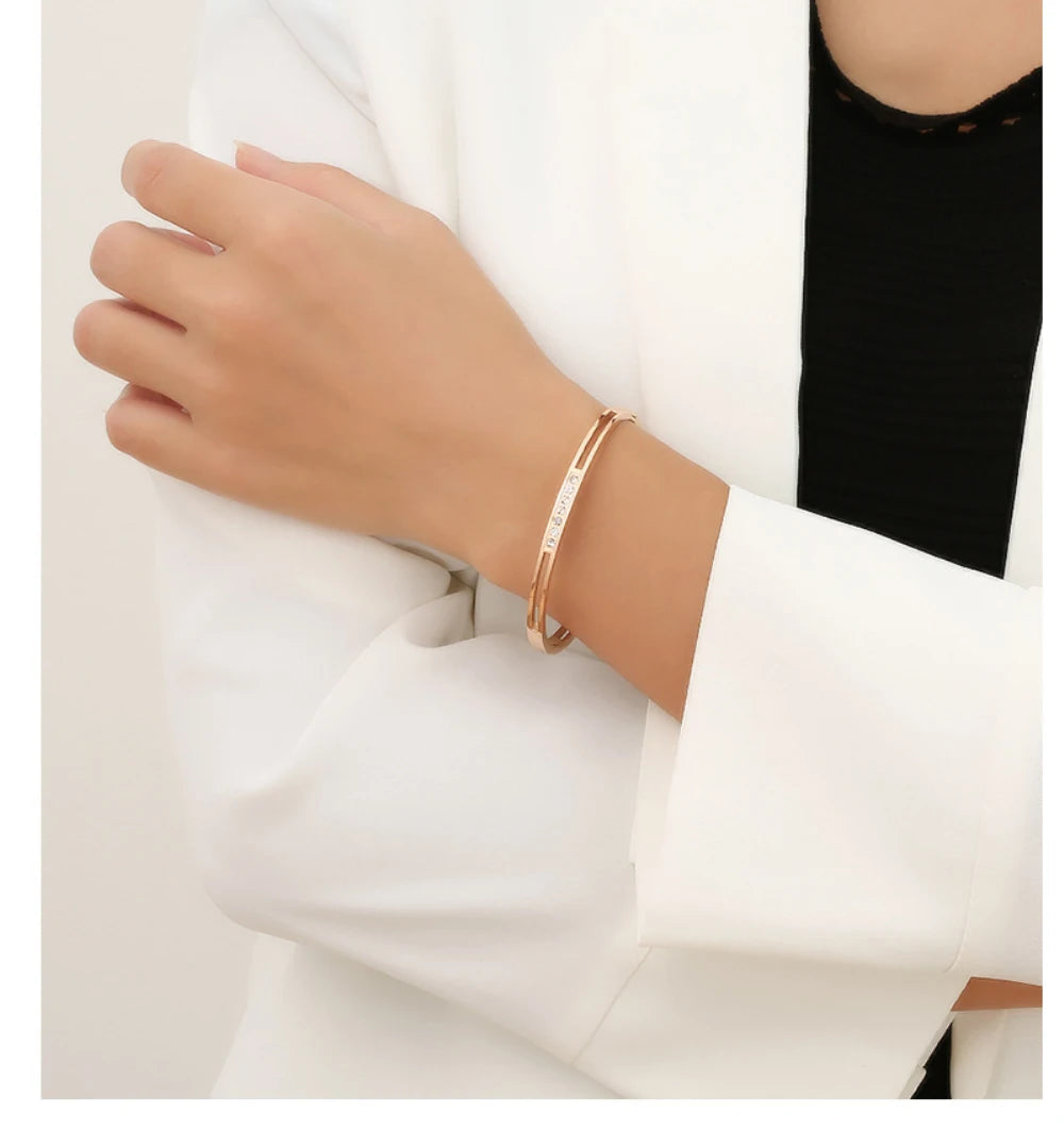 4mm/6mm/8mm Width CZ Crystal Bracelet Hollow Cuff Bangle Jewelry - Guangzhou Mingshixuan Jewellery CO.,Ltd