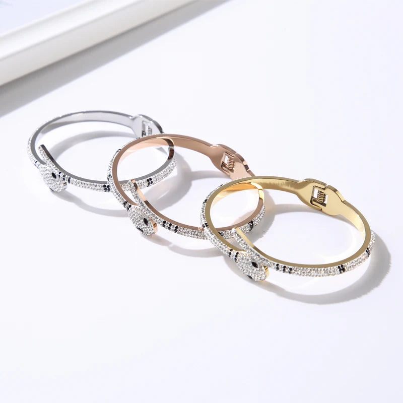 Luxury Bangles Trendy Fashion CZ Cuff Bangle Snake Bracelet Jewelry Gift - Guangzhou Mingshixuan Jewellery CO.,Ltd