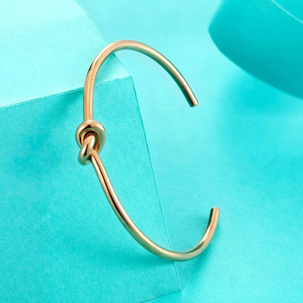 Luxury Circular Knot Bangles Cuff Bracelets Gold Color Jewelry - Guangzhou Mingshixuan Jewellery CO.,Ltd