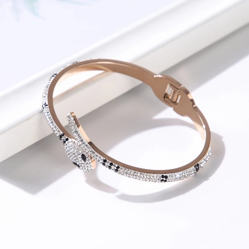 Luxury Bangles Trendy Fashion CZ Cuff Bangle Snake Bracelet Jewelry Gift - Guangzhou Mingshixuan Jewellery CO.,Ltd