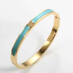 Enamel Bangle Bracelet CZ Crystal Colorful Bangle Bracelet Jewelry Gift - Guangzhou Mingshixuan Jewellery CO.,Ltd