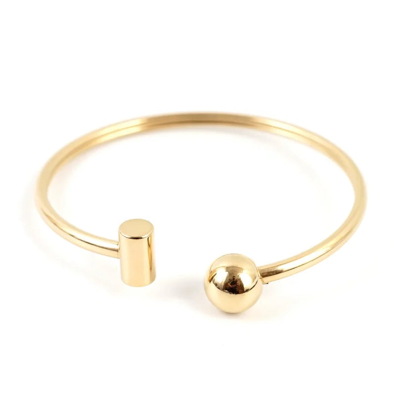 Luxury Round Ball Open Cuff Bracelets Couple Gifts - Guangzhou Mingshixuan Jewellery CO.,Ltd