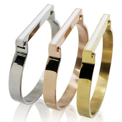 Fashion D Shape Bangle Bracelet Charm Cuff Bangles Couple Jewelry Gift