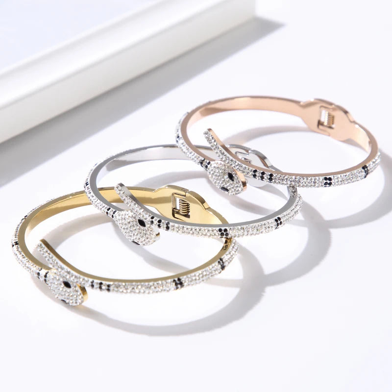 Luxury Bangles Trendy Fashion CZ Cuff Bangle Snake Bracelet Jewelry Gift - Guangzhou Mingshixuan Jewellery CO.,Ltd