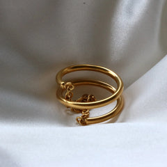 Wire Chain Ring Muli Layer Line Gold Rings Jewelry Gift - Guangzhou Mingshixuan Jewellery CO.,Ltd