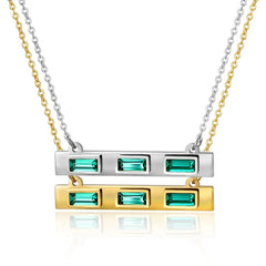 Luxury Necklaces Stainless Steel Square CZ Necklace Jewelry Gift - Guangzhou Mingshixuan Jewellery CO.,Ltd