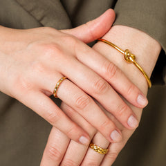 Barbed Wire Bangle Bracelet - Gold