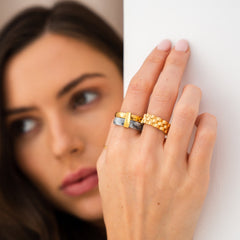 Layered Marble Ring - Gold