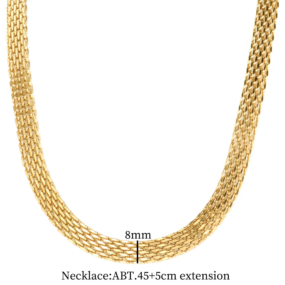 Mesh Necklace Wacthband Chain Bracelet Jewelry Set - Guangzhou Mingshixuan Jewellery CO.,Ltd