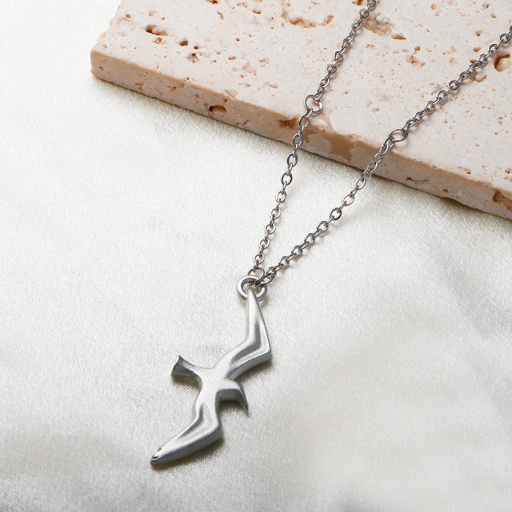 TS Seagull Pendant Necklace Bird Charm Chain Necklace Couple Jewelry Stainless Steel - Guangzhou Mingshixuan Jewellery CO.,Ltd