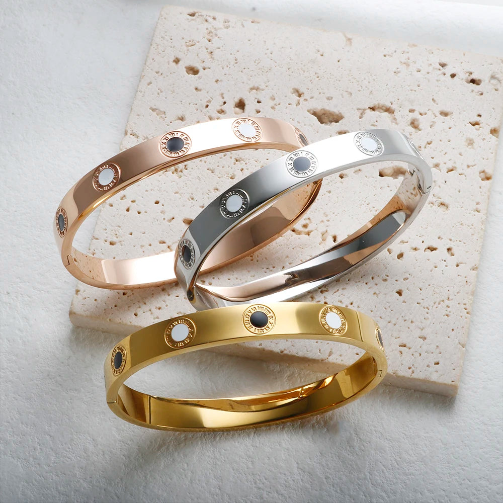 Stainless Steel Roman Numerals Bangles - Guangzhou Mingshixuan Jewellery CO.,Ltd