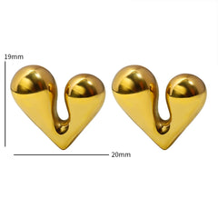 Personalized Liquid Heart Earrings Simple Charm Jewelry - Guangzhou Mingshixuan Jewellery CO.,Ltd