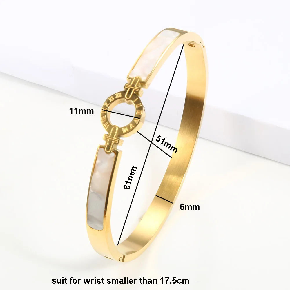 White Shell Roman Numeral Bangles & Bracelets Jewelry - Guangzhou Mingshixuan Jewellery CO.,Ltd