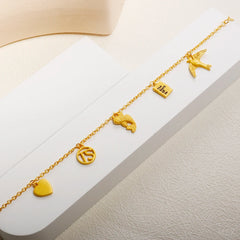 Stainless Steel XIII Bell Necklace Speak Now Swallow Carp Charm Bracelet Fashion Chain Jewelry Set - Guangzhou Mingshixuan Jewellery CO.,Ltd