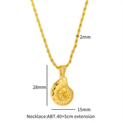 Gold Color Conch Pendant Earrings Necklace Set Shell Jewelry - Guangzhou Mingshixuan Jewellery CO.,Ltd