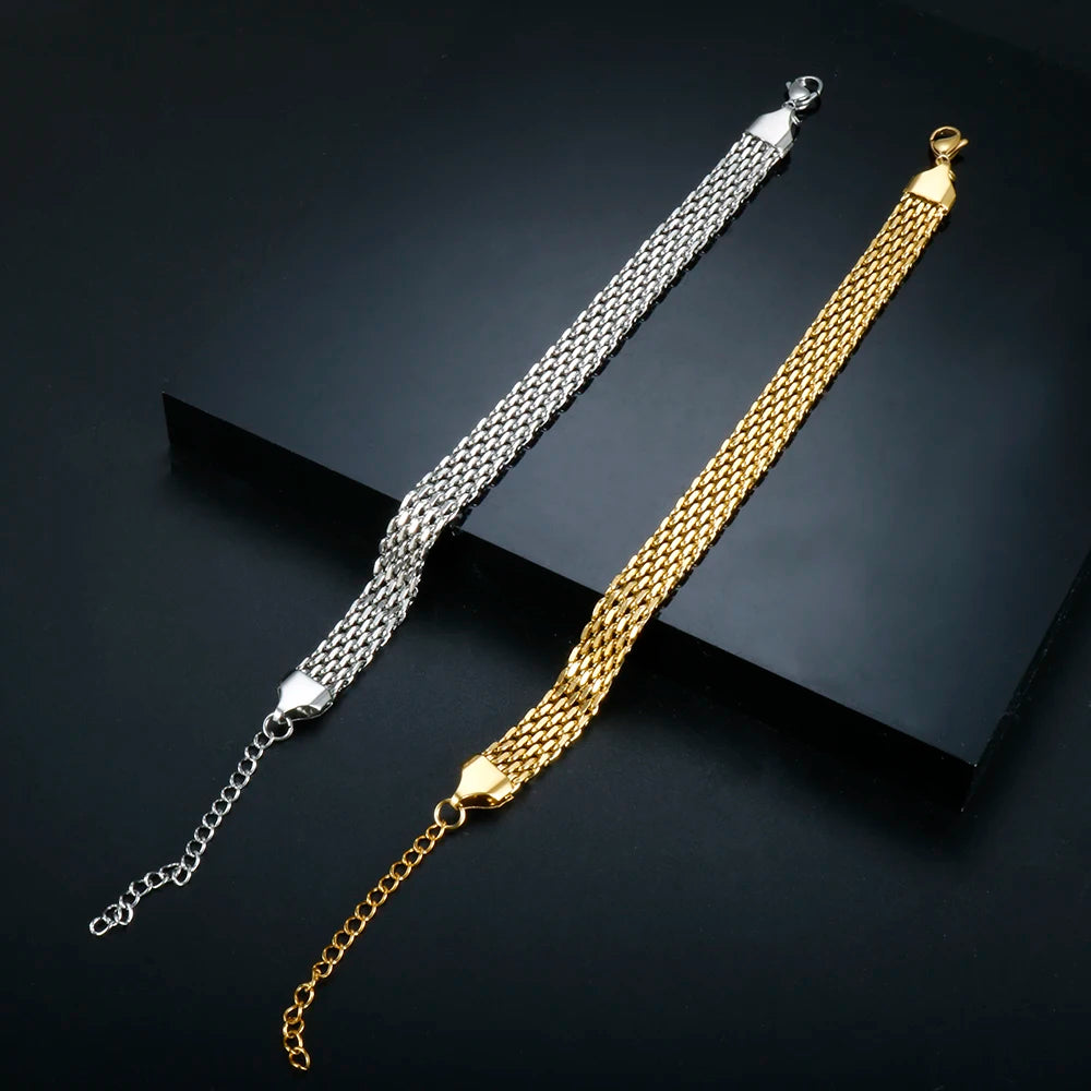 Mesh Necklace Wacthband Chain Bracelet Jewelry Set - Guangzhou Mingshixuan Jewellery CO.,Ltd