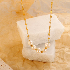 Natural Freshwater Pearl Pendant Women's Neck Chain Necklace