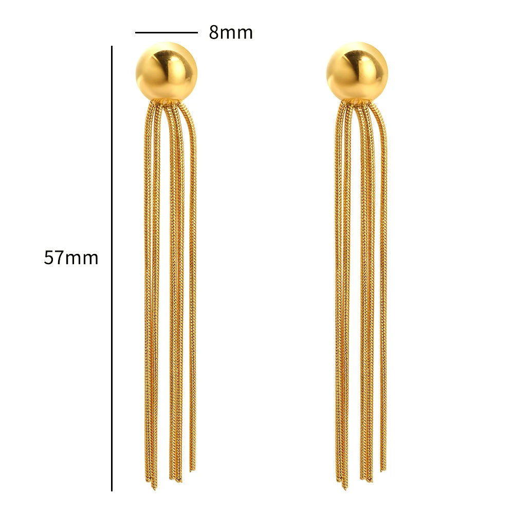 Round Bead Long Tassels Earrings Mini Exquisite Retro Jewelry - Guangzhou Mingshixuan Jewellery CO.,Ltd