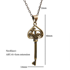 Vintage Love Fearless Key Pendant Necklace Heart Charm Chain Jewelry Gift - Guangzhou Mingshixuan Jewellery CO.,Ltd