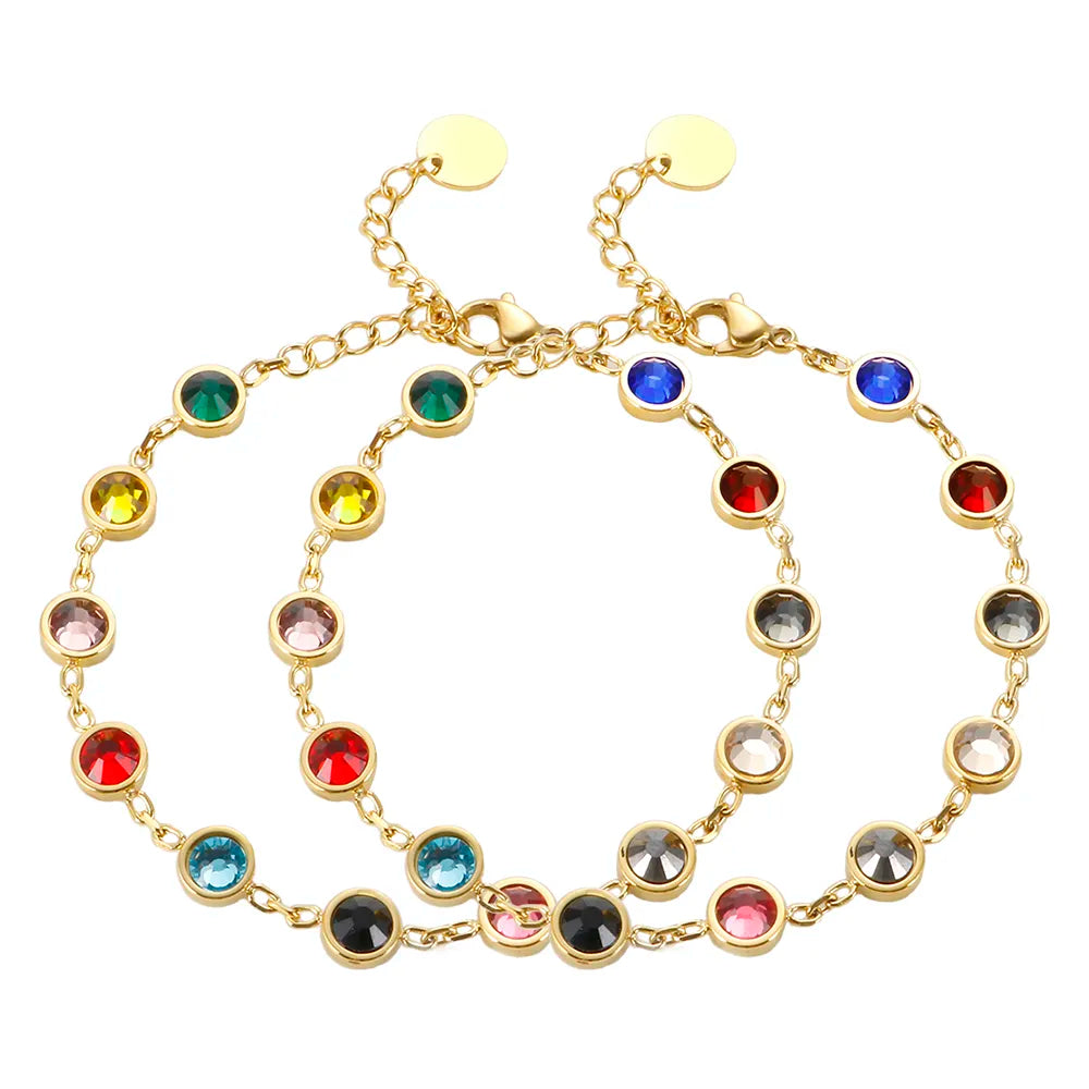 Colorful Crystal Double Sided Bejeweled Bracelet 12 Birthstones - Guangzhou Mingshixuan Jewellery CO.,Ltd