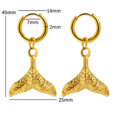 Dolphin Tail Leaf Texture Pendant Earrings Necklace Jewelry Set - Guangzhou Mingshixuan Jewellery CO.,Ltd